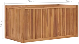 vidaXL Podwyższona donica 100x50x50 cm, lite drewno tekowe - Donice - miniaturka - grafika 7