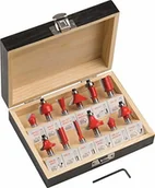 Wiertła - Meister zestaw frezów 12-częściowy  do obróbki drewna  do frezarek górnowrzecionowych z trzpieniem 8 mm  z twardego metalu / frez do rowków / frez do cynków / frez do wygładzania / frez do wygładzania - miniaturka - grafika 1