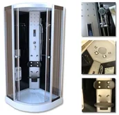 Kabiny z hydromasażem - Kabina prysznicowa z hydromasażem i sauną 90x90 Marta 71209S - miniaturka - grafika 1