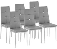 Krzesła - TecTake Zestaw 6 stylowych krzeseł szary 402542 - miniaturka - grafika 1