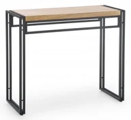Konsole i sekretarzyki - HALMAR Konsolka kolor dąb złoty / czarny metal BOLIVAR KN1 loft - miniaturka - grafika 1