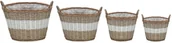 Pudła i pojemniki do przechowywania - vidaXL Zestaw 4 koszy do przechowywania, wiklina z wyściółką z PE vidaXL - miniaturka - grafika 1