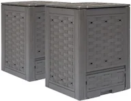 Kompostowniki - vidaXL Kompostowniki ogrodowe, 2 szt., brązowe, 60x60x83 cm, 600 L - miniaturka - grafika 1