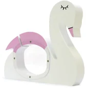 Wyposażenie pokoiku dziecięcego - SKARBONKA Drewniana przeźroczysta Łabędź biały - miniaturka - grafika 1