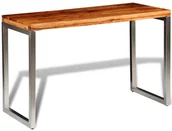 Stoły - vidaXL Biurko z blatem drewna sheesham metalowymi nogami - miniaturka - grafika 1