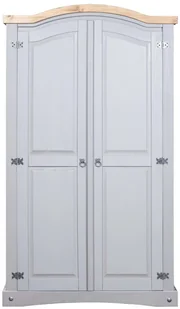 vidaXL Szafa sosnowa w meksykańskim stylu Corona, 2-drzwiowa, szara - Szafy - miniaturka - grafika 2