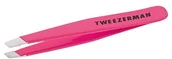 Akcesoria i kosmetyki do stylizacji brwi - Tweezerman Mini Slant pęseta, ukośna różowy 1248-FPR - miniaturka - grafika 1