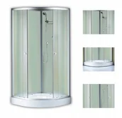 Kabiny z hydromasażem - Kabina prysznicowa półokrągła zabudowana 80x80 WSH-305A WSH-305A - miniaturka - grafika 1