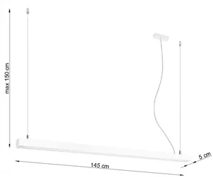 Thoro Nowatorska Lampa Wisząca PINNE 1450 BIAŁY Minimalistyczny Design Lampa Sufitowa Natynkowa Żyrandol Moduł LED Ciepła Barwa Światła Oświetlenie do Salonu Nad Stół Sypialni Biura Oprawa THORO TH.083 - Lampy sufitowe - miniaturka - grafika 8