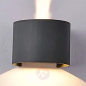 Lampy ogrodowe - Mantra Kinkiet zewnętrzny LED Davos okrągły, ciemnoszary - miniaturka - grafika 1