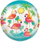 Balony i akcesoria - AMSCAN Balon foliowy kula w Flamingi 40 cm - 1 szt. 3712301 - miniaturka - grafika 1