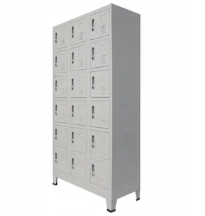 vidaXL Szafka z 18 zamykanymi przegrodami, metalowa, 90 x 40 x 180 cm - Komody - miniaturka - grafika 7