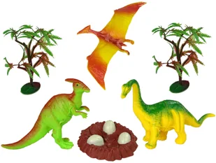 Import LEANToys Zestaw Dinozaurów Tyranozaur Rex Drzewka Akcesoria Dźwięk Światła LT-9720-0 - Figurki dla dzieci - miniaturka - grafika 4