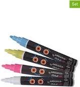 Naklejki na ścianę - Ambiance Ambiance Kolorowe pisaki kredowe (4 szt.) - miniaturka - grafika 1