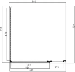 Omnires Manhattan 90x90 MH9090BLTR - Kabiny prysznicowe - miniaturka - grafika 2