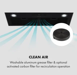 Klarstein Paolo 72,5 Czarny (CGCH5-Paolo-72BL) - Okapy kuchenne - miniaturka - grafika 7