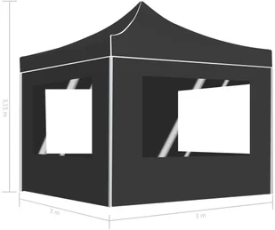 vidaXL Profesjonalny, składany namiot imprezowy ze ścianami, 3 x 3 m - Pawilony ogrodowe - miniaturka - grafika 20