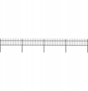 Vidaxl z prętów z grotami, stalowe, 6,8 x 0,6 m, czarne - Ogrodzenia - miniaturka - grafika 2