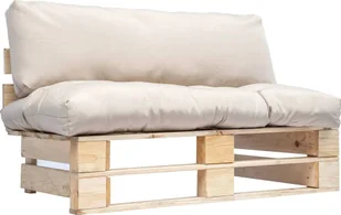 vidaXL Sofa ogrodowa z palet z piaskowymi poduszkami, sosna FSC - Ławki ogrodowe - miniaturka - grafika 2