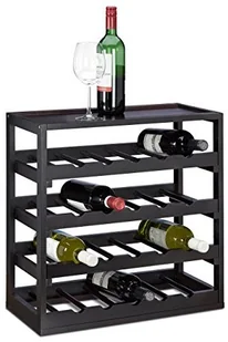 Relaxdays drewniany regał na wino, 4 poziomy, na 20 butelek, wymiary 52 x 52 x 25 cm, kolor czarny (10020333) - Akcesoria do wc Relaxdays drewniany regał na wino, 4 poziomy, na 20 butelek, wymiary 52 x 52 x 25 cm, kolor czarny (10020333) - Akcesoria do wc - miniaturka - grafika 1