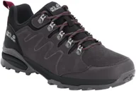 Buty trekkingowe damskie - Jack Wolfskin Buty hikingowe damskie REFUGIO TEXAPORE LOW W Dark Steel / Purple - miniaturka - grafika 1