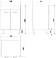 Szafki łazienkowe - Cersanit Alpina/Iryda Zestaw Szafka podumywalkowa stojąca z umywalką meblową 50,5x47,5 cm biała S802-001-DS Kraków (S802001DSM) - miniaturka - grafika 1