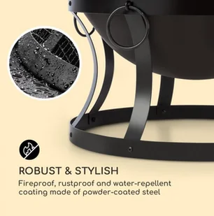 Blumfeldt Blumfeldt Pentos Misa paleniskowa 2 w 1  73 cm łapacz iskier  60 cm grill żeliwo, czarny GQ15-Pentos - Paleniska ogrodowe - miniaturka - grafika 6
