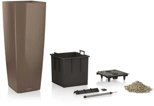 Lechuza Donica Cubico Alto 40 ALL-IN-ONE, taupe, wysoki połysk, 18234 - Donice - miniaturka - grafika 6