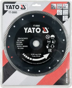 Yato TARCZA DIAMENTOWA TURBO 230MM DO CIĘCIA I SZLIFOWANIA TWARDEGO GRESU I CERAMIKI BEZ USZCZERBIEŃ YT-59985 ZYSKAJ RABAT 30 ZŁ YT-59985 - Tarcze do pił - miniaturka - grafika 2