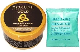 Cocochoco Zestaw Cocochoco Gold Keratyna do Włosów 100ml + Cocochoco Clarifying Shampoo głęboko oczyszczający szampon do włosów 50ml - Szampony do włosów Cocochoco Zestaw Cocochoco Gold Keratyna do Włosów 100ml + Cocochoco Clarifying Shampoo głęboko oczyszczający szampon do włosów 50ml - Szampony do włosów - miniaturka - grafika 1