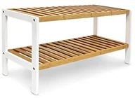 Akcesoria i części AGD - Relaxdays Szafka na buty z drewna bambusowego wys. x szer. x gł.: 33 x 70 x 24,5 cm chropowaty bambus  regał regał z 2 półkami trwałe na buty stojak na buty na 2 poziomach szafka na buty do przechowywa 10017706 - miniaturka - grafika 1