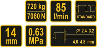 Vorel NITOWNICA PNEUMATYCZNA 2,4 3,2 4,0 4,8 MM 70280 - Pozostałe narzędzia pneumatyczne - miniaturka - grafika 4
