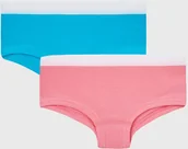 Majtki dla dzieci - GARNA MAMA sp. z o.o. 2 PACK dziewczęcych fig Basic Shorts niebiesko-różowy - miniaturka - grafika 1