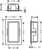 Półki łazienkowe - Hansgrohe XtraStoris Individual Wnęka ścienna 30x15 cm czarny mat/stal szlachetna szczotkowana 56095800 - miniaturka - grafika 1