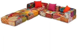 vidaXL Patchworkowa sofa modułowa, 3-osobowa - Sofy i kanapy vidaXL Patchworkowa sofa modułowa, 3-osobowa - Sofy i kanapy - miniaturka - grafika 3