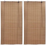 Rolety - vidaXL Bambusowe rolety, 2 szt., 100 x 160 cm, brązowe - miniaturka - grafika 1