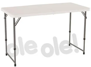 LIFETIME STÓŁ SKŁADANY W PÓŁ 122 CM O REGUL. WYS. BIAŁ. GRANIT 4428 / - Stoły ogrodowe - miniaturka - grafika 2