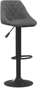 vidaXL Stołek barowy, ciemnoszary, obity aksamitem - Taborety i hokery - miniaturka - grafika 2