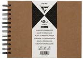 Papier do drukarek - Clairefontaine 95432C zeszyt z papieru typu kraft do indywidualizacji (21 x 16 cm, 40 arkuszy, 200 g, wiązanie spiralne, idealny jako księga gości 95432C - miniaturka - grafika 1