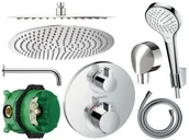 Zestawy prysznicowe - Hansgrohe Zestaw Bateria Termostat Deszczownica 30 - miniaturka - grafika 1