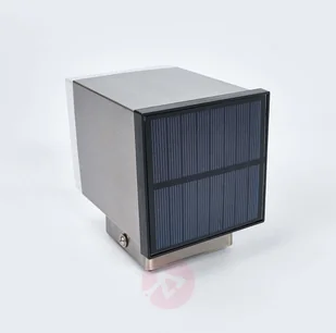 LAMPENWELT.COM Kinkiet solarny Tyson, stal szlachetna, LED - Lampy ogrodowe - miniaturka - grafika 4