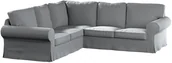 Pokrowce na meble - Dekoria Pokrowiec Ektorp na sofę narożną ciemny szary 240/136 x 82 x 73 cm Ingrid 640-705-42 - miniaturka - grafika 1