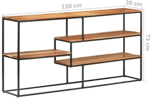 vidaXL Lumarko Regał, 150x30x75 cm, lite drewno akacjowe 321619 - Szafki do salonu - miniaturka - grafika 6