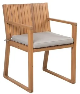 Beliani Zestaw ogrodowy drewniany stół i 8 krzeseł z poduszkami szarobeżowymi - Meble ogrodowe - miniaturka - grafika 4