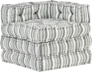 vidaXL Puf modułowy, szary w paski, tkanina vidaXL - Pufy i podnóżki - miniaturka - grafika 6