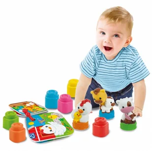 Clementoni SŁODKIE ZWIERZAKI FARMA CLE17174 - Klocki - miniaturka - grafika 4