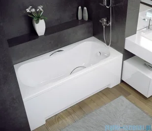 Besco Aria Plus 170x70cm wanna prostokątna z uchwytami + obudowa + syfon #WAA-170-PU/#OAA-170-PA/19975 | - Wanny - miniaturka - grafika 4