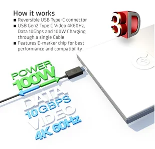 Club 3D Club 3d adapter USB 3.1 typu C, czarny - Kable USB - miniaturka - grafika 6