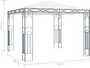 vidaXL Altana, 300 x 300 cm, kremowa - Altany ogrodowe - miniaturka - grafika 4
