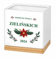 Donice - Blumfeldt Murrano Personalizowana kwadratowa z napisem dla pary na święta PDC2-021 - miniaturka - grafika 1